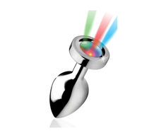 Xr Brands Light Up Medium LED Aliuminio Plug - Multicolor Lighting Effect