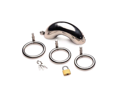 Xr Brands Master Series Forged Captor Steel Chastity Device with 3 Adjustable Rings