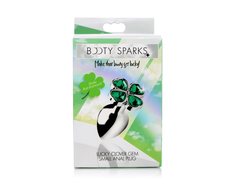 XR Brands Lucky Clover Gem Metal Intimate Plug Small Sidabrinis