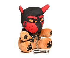 XR Brands Pup Bear Plush Toy with Neoprene Accessories 23cm