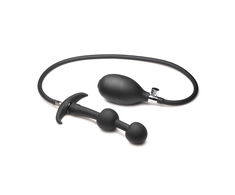 XR Brands Ass Rattler Inflatable Silicone Plug with Weights Juodas