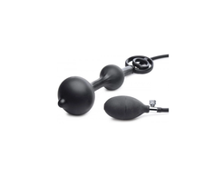 XR Brands Master Series Devils Rattle Inflatable Silicone Plug &amp; Dual Ring