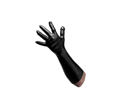 XR Brands Pleasure Fister Juodas Textured Glove 39cm TPR Universal