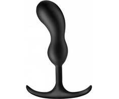 XR Brands Weighted Silicone Anal Plug Small Ergonomic Design Juodas