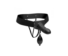 XR Brands Pumper Inflatable Hollow Strap-On System Silicone Juodas