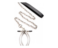 XR Brands Pussy Tugger Adjustable Intimate Clamp with PU Handle 848518046796