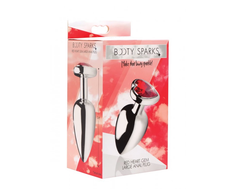 Xr Brands Booty Sparks Metal Plug Large Raudona Heart Gem Aluminum Alloy