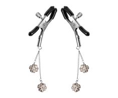 XR Brands Adjustable Nipple Clips with Rhinestone Embellishments