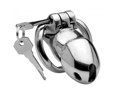 Xr Brands Rikers 24-7 Stainless Steel Secure Locking Chastity Cage - Compact Design