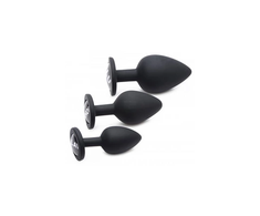 XR Brands Dirty Words Silicone Plug Set - 3 Sizes, Tapered Shape