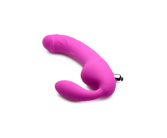 Xr Brands Royal Rider Vibrating Silicone Strapless Intimate System Juodas