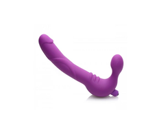 Xr Brands Royal Rider Vibrating Silicone Strapless Intimate System Juodas