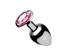 Xr Brands Booty Sparks Medium Aluminum Plug with Raudona Heart Gem