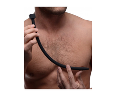 XR Brands Master Series Silicone Sounding Device Screw-On Luxury Juodas