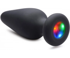 XR Brands Silicone LED Illuminated Plug Small - Multicolor Light System