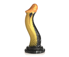 XR Brands Golden Snake Silicone Intimate Toy Gold-Juodas Large