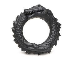 XR Brands Juodas Caiman Silicone Intimate Ring Juodas Stretchy Design