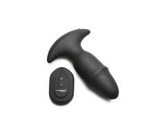 XR Brands Butt Slider Silicone Intimate Plug Juodas - Sliding &amp; Vibrating