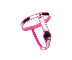 Rožinė XR Brands Rožinė Stainless Steel Adjustable Chastity Belt for Women