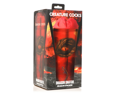 XR Brands Dragon Snatch Intimate Machine Raudona Textured Sleeve