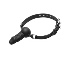 XR Brands Suppressor Silicone Gag with Adjustable Straps Juodas