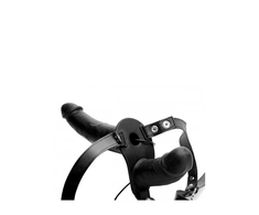 Xr Brands Supreme Pleasure Vibrating Double Silicone System with Adjustable Harness