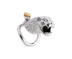 Xr Brands Master Series Tiger King Stainless Lockable Chastity System, Sidabrinis