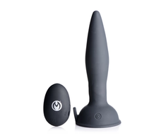 XR Brands Turbo Ass-Spinner Silicone Plug Remote Control Juodas