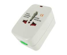 XR Brands Travel Universal Adapteris 4-in-1 Worldwide Plug Baltas ABS