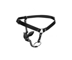 XR Brands Master Series Adjustable Harness with Silicone Plug Juodas