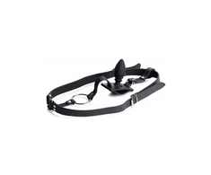 XR Brands Master Series Adjustable Harness with Silicone Plug Juodas