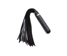 XR Brands Vibra-Lasher Silicone Vibrating Flogger Juodas 3 Modes