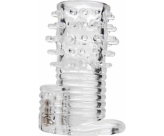 Xr Brands Master Series Vibrating TPR Intimate Sleeve Clear 3.5in