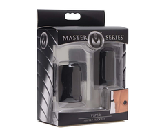 XR Brands Viper Nipple Suction Cups Juodas TPE 1.5" Compact Design