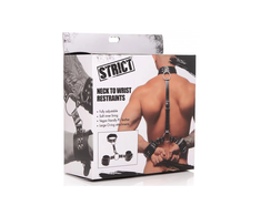 Xr Brands Master Series Neck to Wrist Restraint System PU Leather Adjustable Juodas