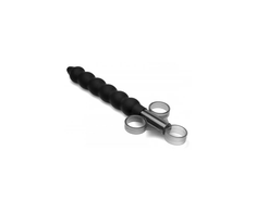 Xr Brands CleanStream XL Silicone Lubricant Applicator with Beaded Shaft, Juodas