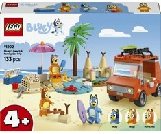 LEGO® Bluey išvyka į paplūdimį šeimos automobiliu