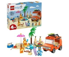 LEGO® Bluey išvyka į paplūdimį šeimos automobiliu