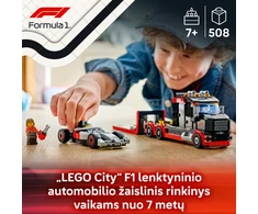 „LEGO® City“ F1® parodomasis sunkvežimis su „Audi“ F1® bolidu, žaislas, 60493