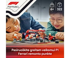 LEGO® City F1® remonto punktas, mechanikai ir Ferrari automobilis (60443)