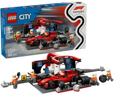 LEGO® City F1® remonto punktas, mechanikai ir Ferrari automobilis (60443)