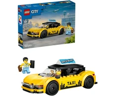 „LEGO® City“ geltonasis taksi, automobilio modelio rinkinys su 2 minifigūrėlėmis, 60487