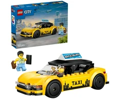 „LEGO® City“ geltonasis taksi, automobilio modelio rinkinys su 2 minifigūrėlėmis, 60487