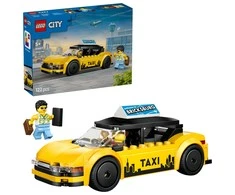 „LEGO® City“ geltonasis taksi, automobilio modelio rinkinys su 2 minifigūrėlėmis, 60487
