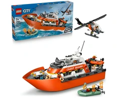„LEGO® City“ pakrantės gelbėtojų kateris ir sraigtasparnis, žaidimo rinkinys, 60504