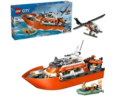 „LEGO® City“ pakrantės gelbėtojų kateris ir sraigtasparnis, žaidimo rinkinys, 60504