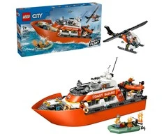 „LEGO® City“ pakrantės gelbėtojų kateris ir sraigtasparnis, žaidimo rinkinys, 60504