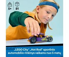 „LEGO® City“ patobulintas automobilis, lenktyninio automobilio konstravimo žaislas ir minifigūrėlė, 60485