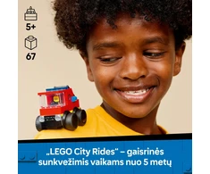 LEGO® City „Ratai“ – ugniagesių sunkvežimis, žaislas, konstravimo rinkinys, 60482