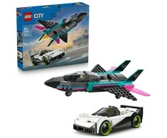 LEGO City „LEGO® City“ Reaktyvinis lėktuvas prieš automobilį, automobilių ir lėktuvo žaidimo rinkinys, 60489 Rinkinys 60489